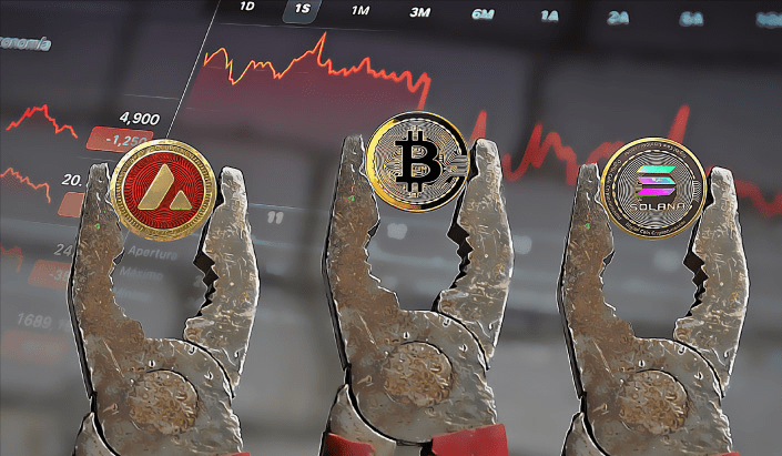 受近期抛售影响的加密货币中的 AVAX、SOL 和 BTC