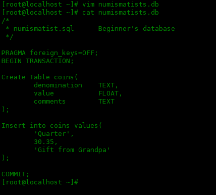 SQLite 基本命令使用方式