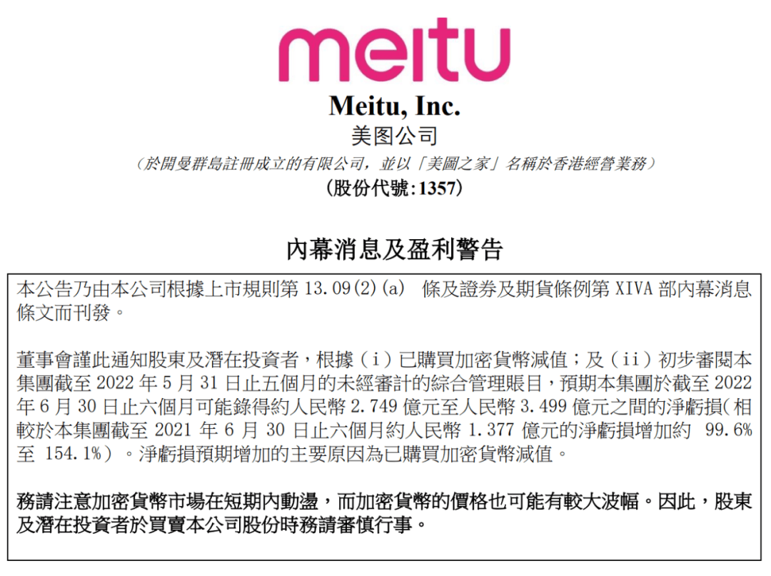 美图太“秀”了，炒币把市值玩去九成？