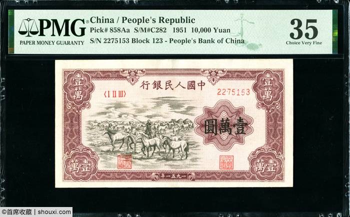 现代网：一版币牧马230万 1995抗战1元14万