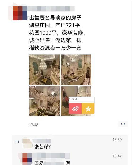 3000万网民币！张艺谋急售无锡临湖别墅，不要错过