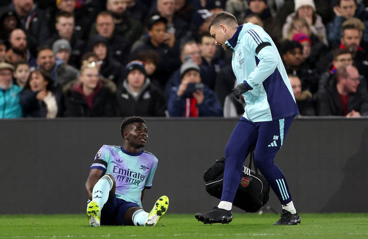 阿森纳球员萨卡将因伤缺席2个月